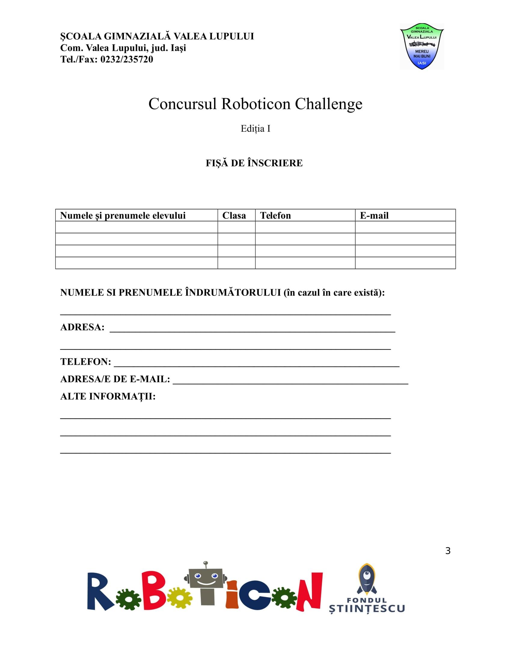 concurs ROBOTICON CHALLENGE 2017-3